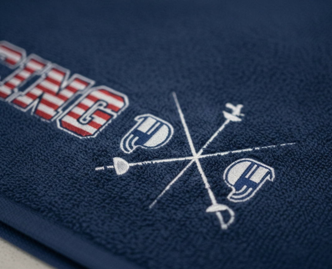 USA Fencing Sports Cotton Workout Navy Towel