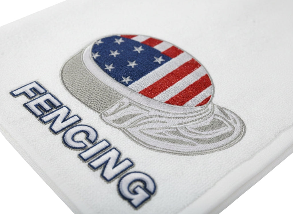 USA Fencing Sports Cotton Workout White Towel