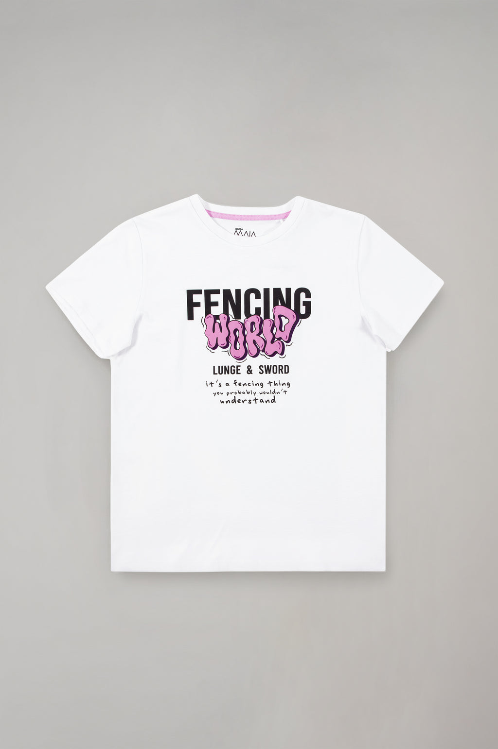 Girls’ Fencing Graphic White T-Shirt