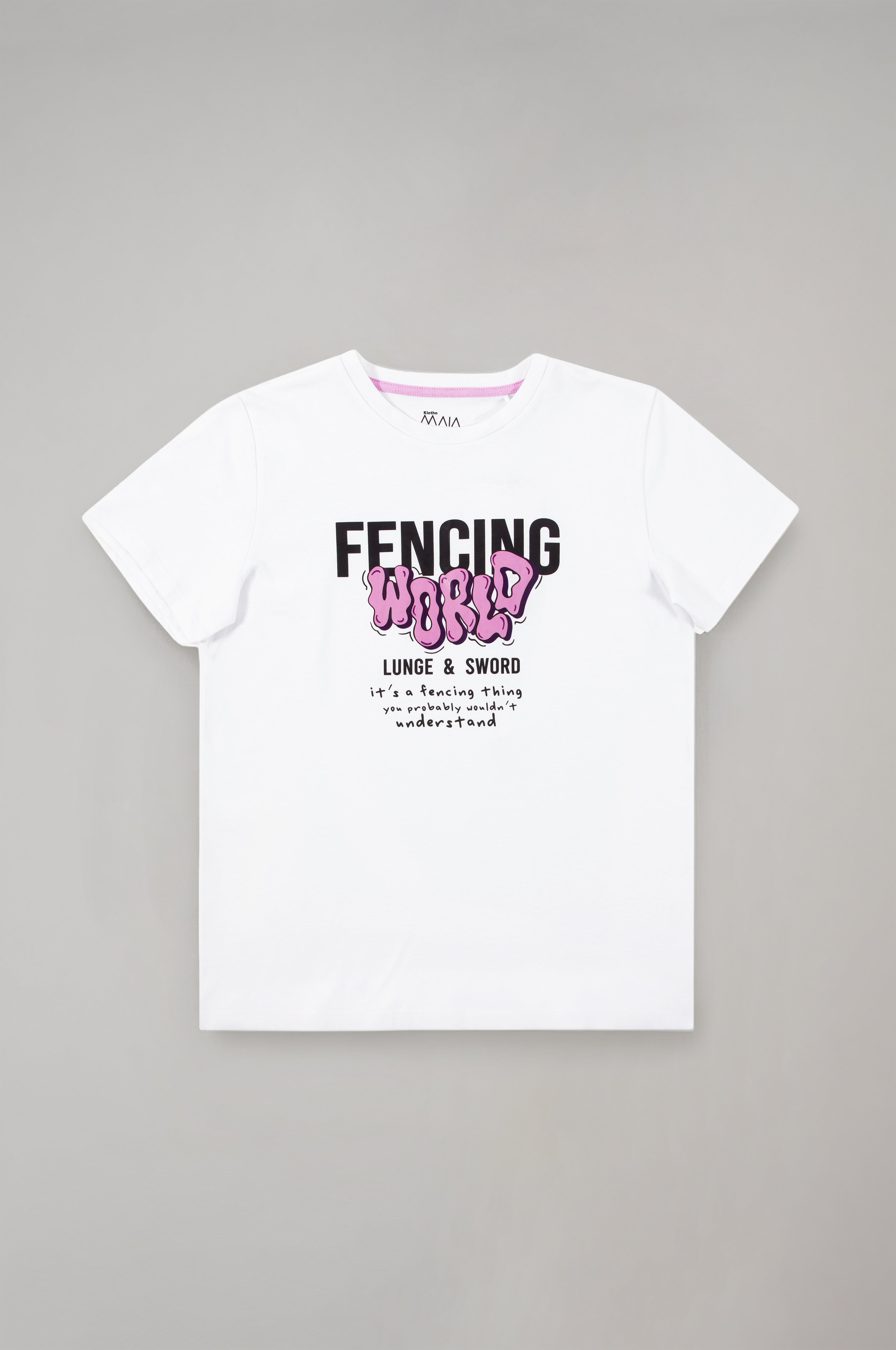 Girls’ Fencing Graphic White T-Shirt
