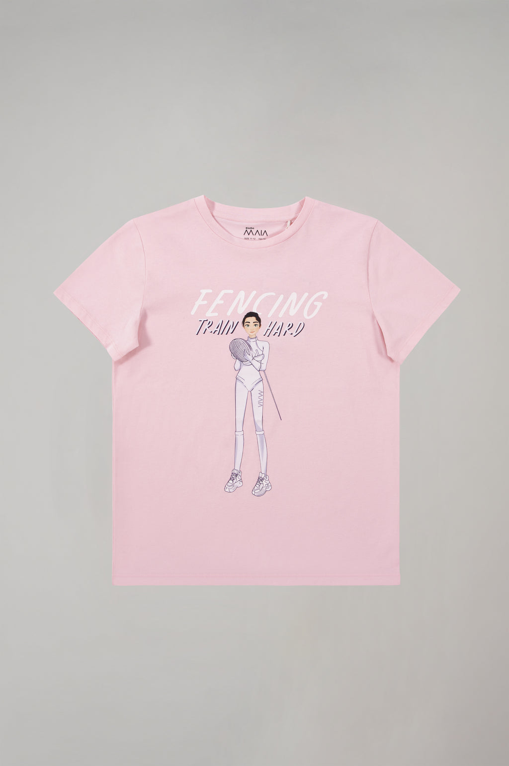 Fencing Graphic Light Pink T-Shirt for Girls