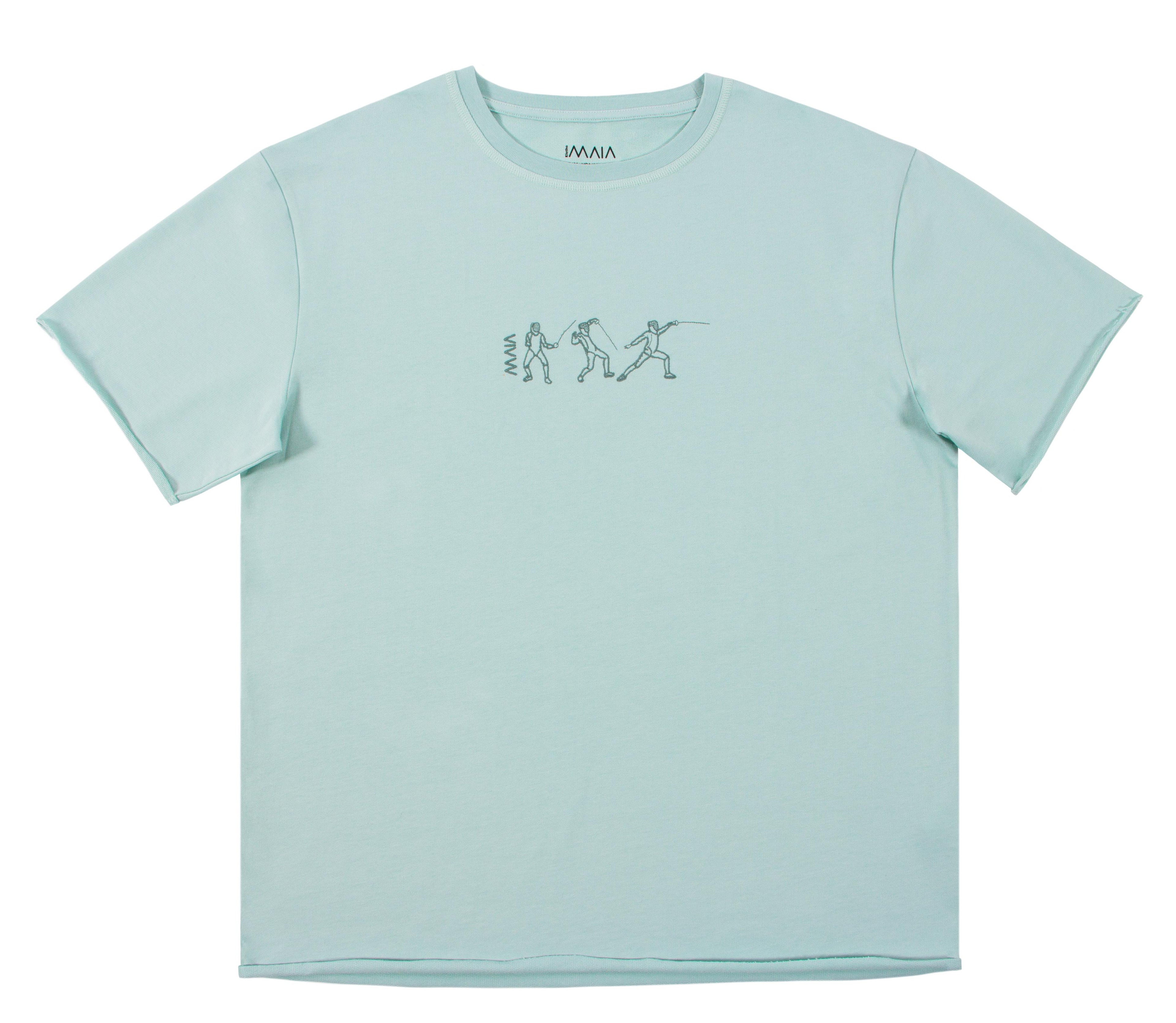 Men's Oversized T-Shirt with Embroidered Fencing Detail
