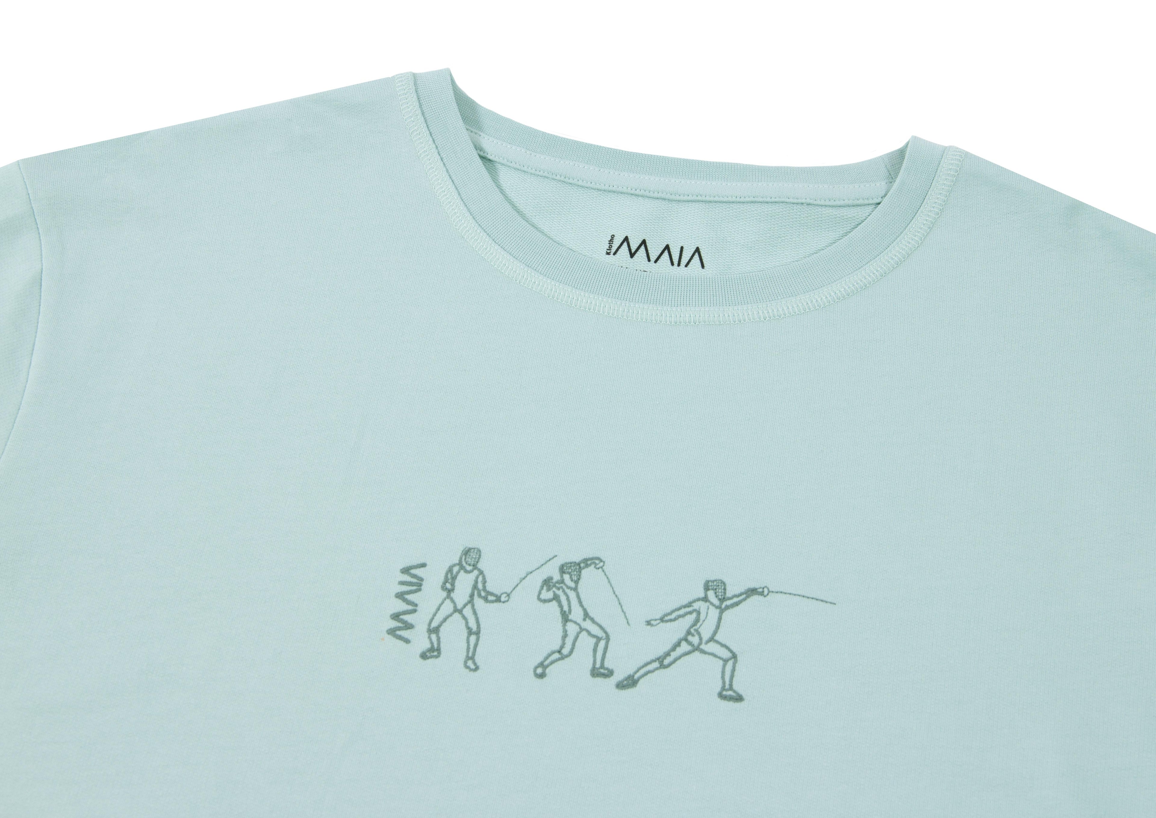 Men's Oversized T-Shirt with Embroidered Fencing Detail