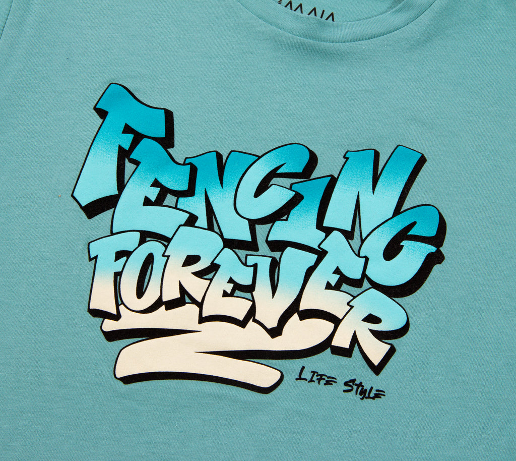 Boy's Mint Green Fencing Forever Printed T-Shirt