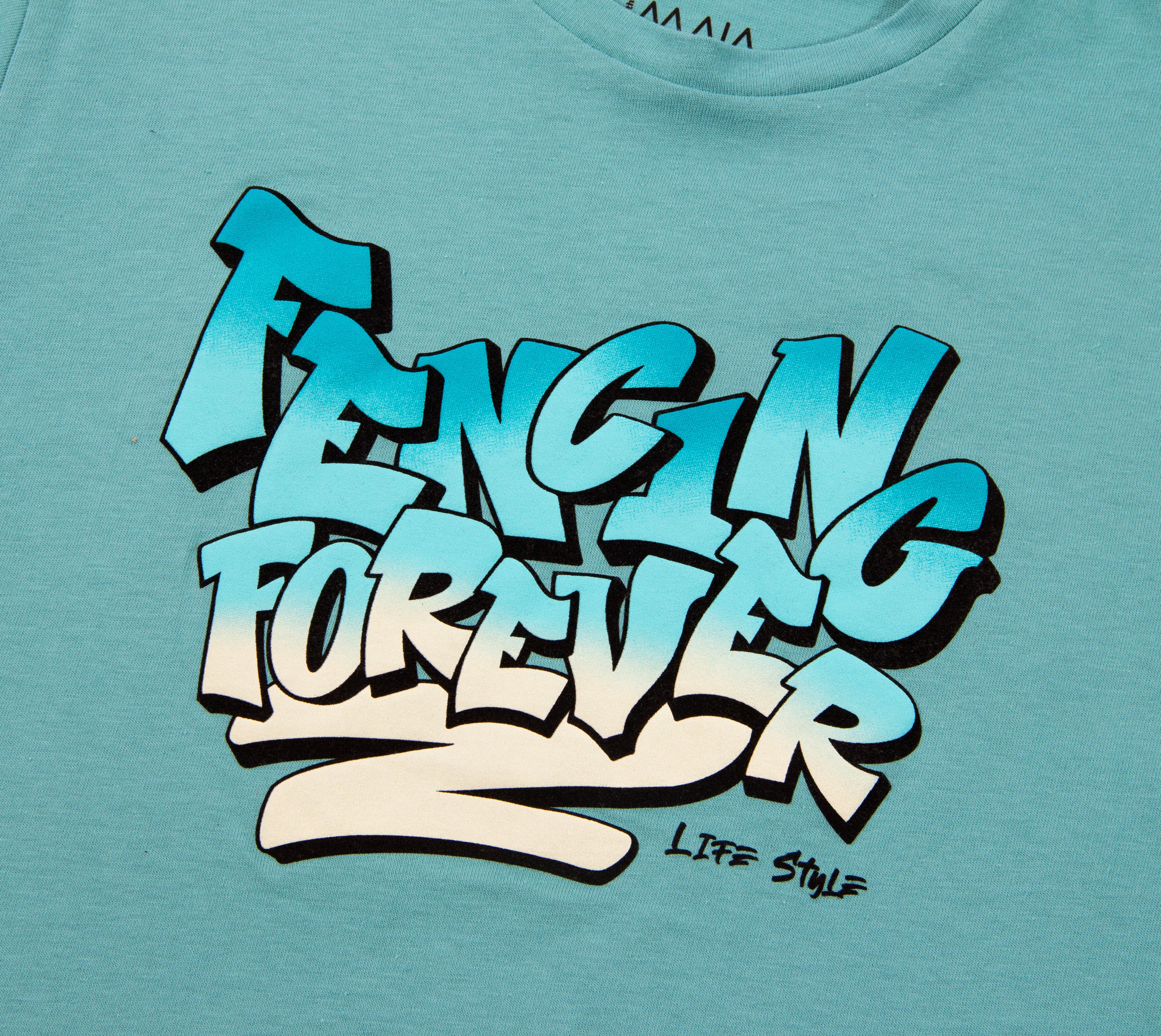 Boy's Mint Green Fencing Forever Printed T-Shirt