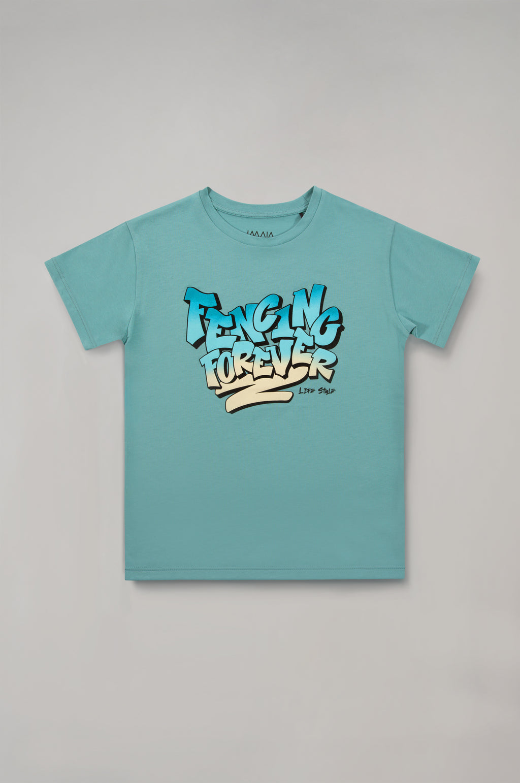 Boy's Mint Green Fencing Forever Printed T-Shirt