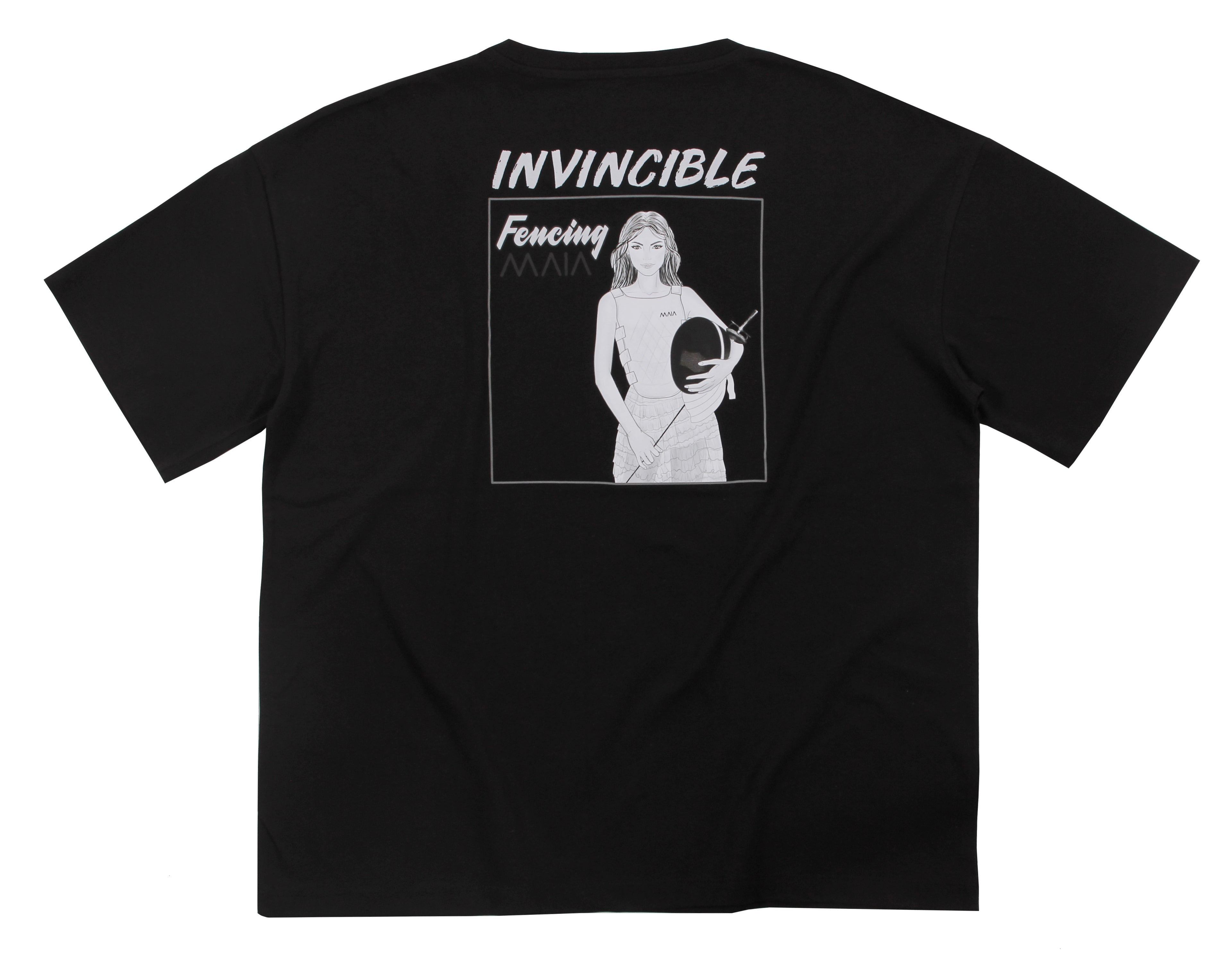 Women's Oversized T-Shirt with Fencing Print