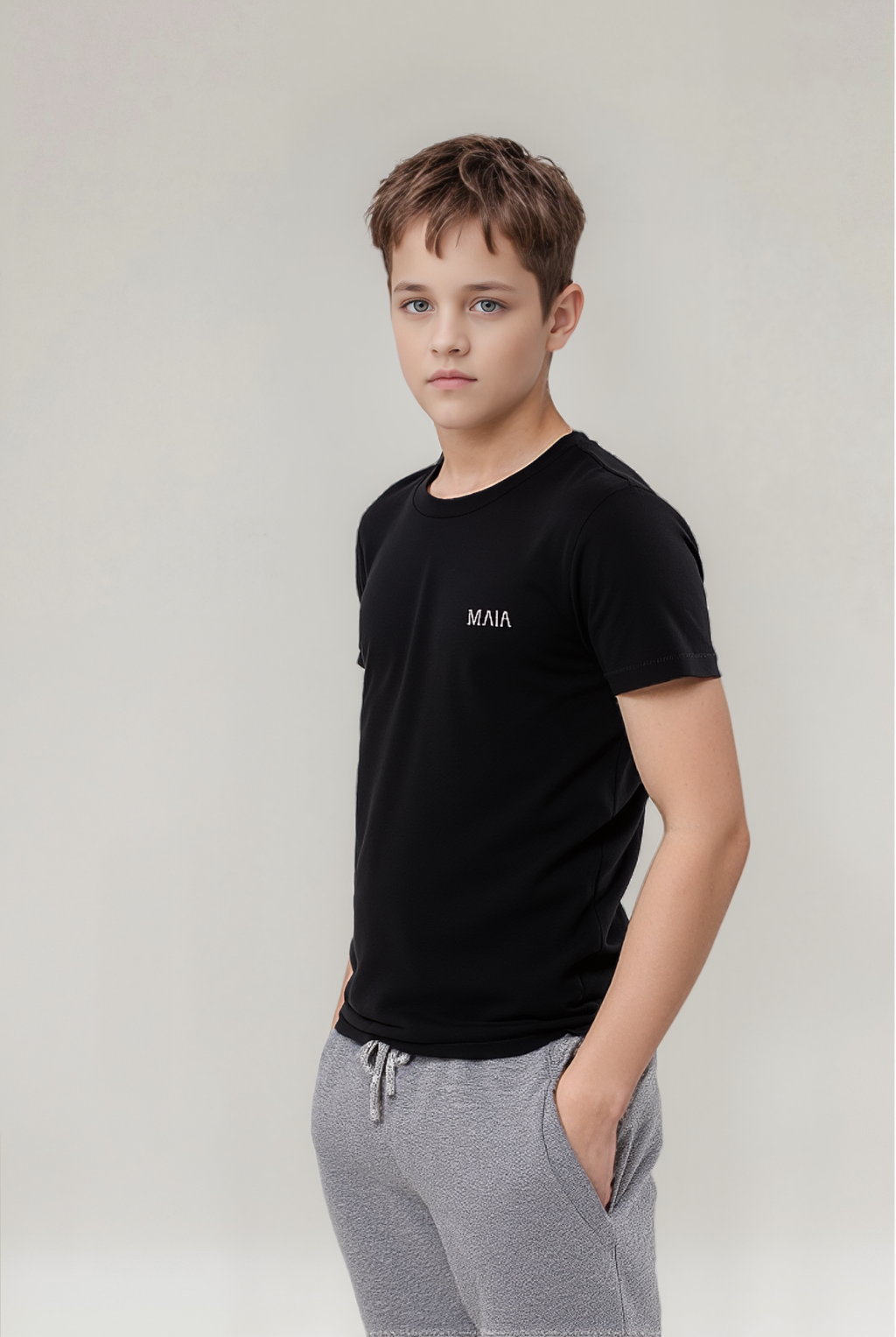 Boy's Black Fencing Attack Printed T-Shirt
