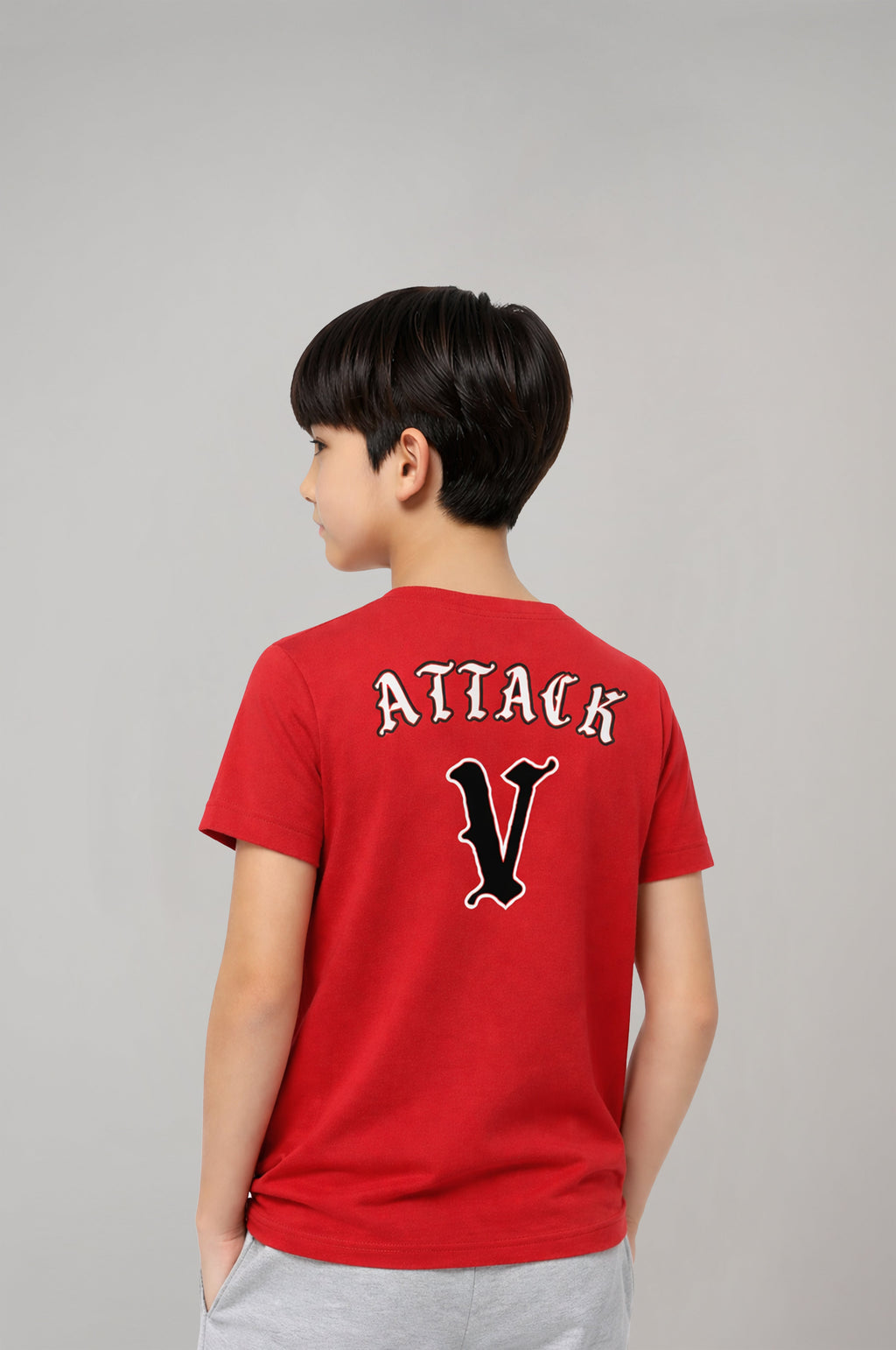 Boy's Red Fencing Attack Printed T-Shirt