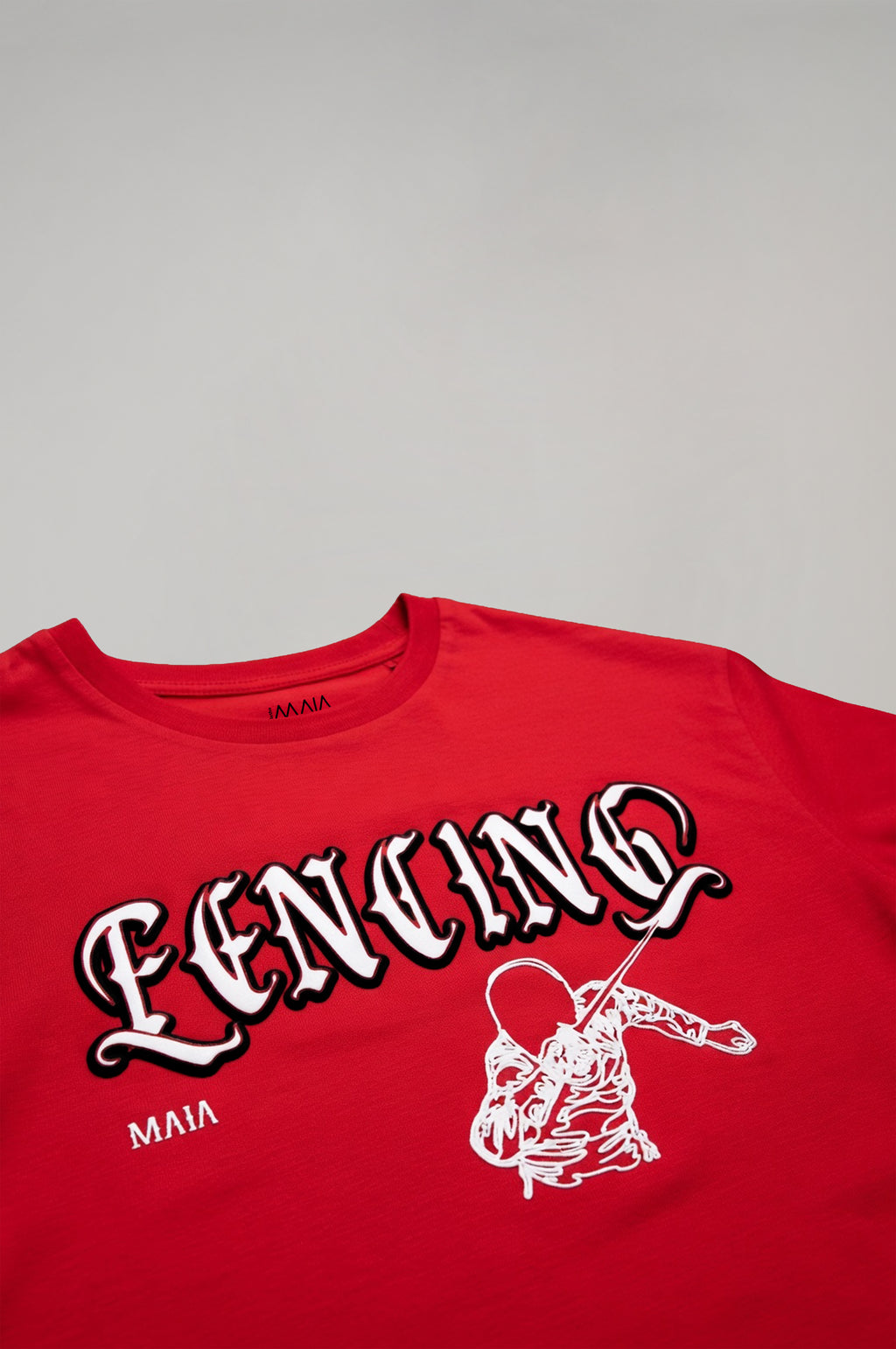 Boy's Red Fencing Embossed Printed T-Shirt