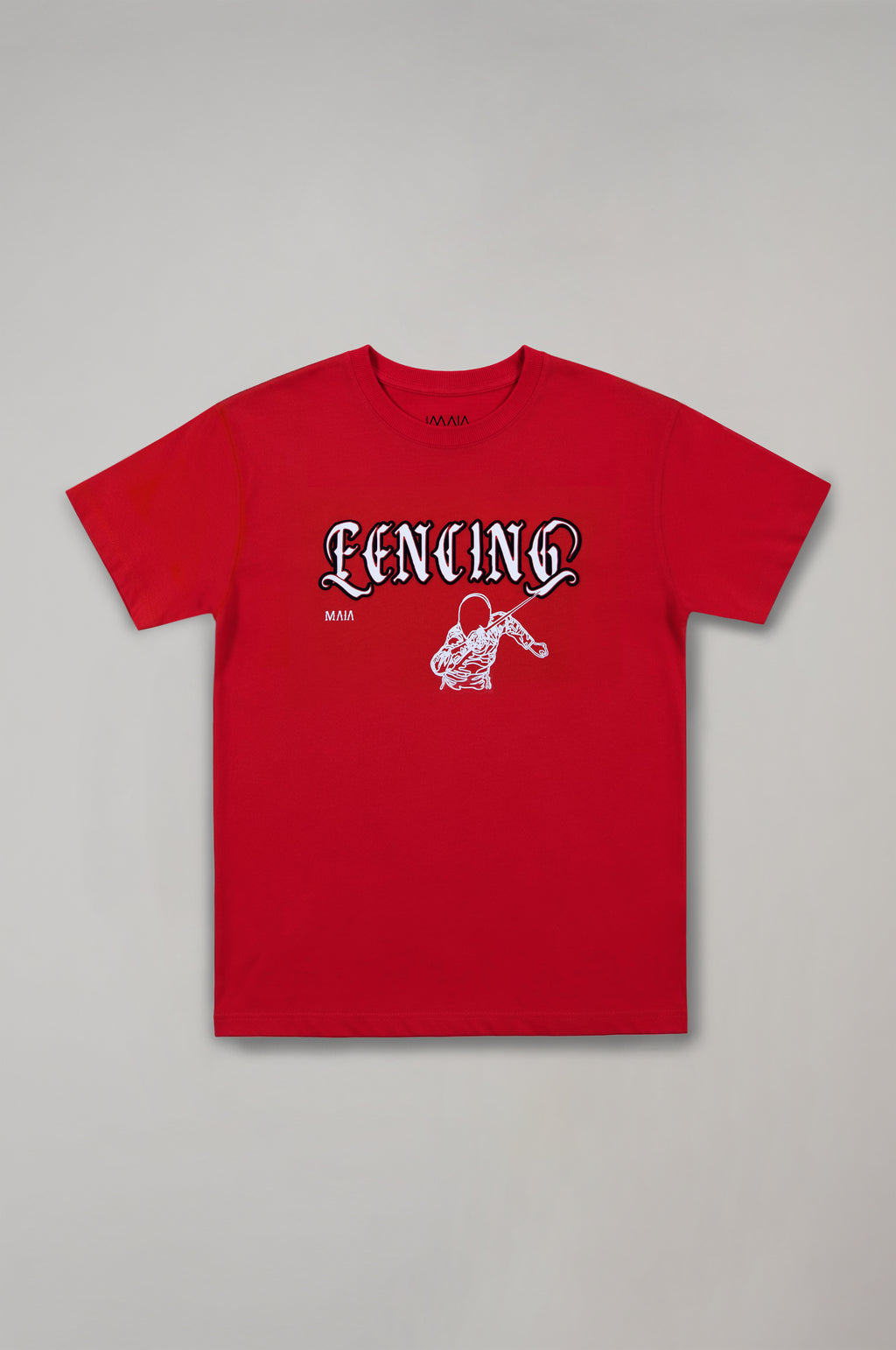 Boy's Red Fencing Embossed Printed T-Shirt