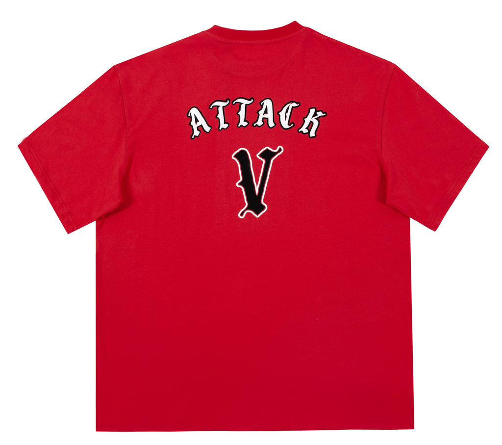Men's Red Oversized T-Shirt with Fencing Back Print
