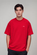 Men's Red Oversized T-Shirt with Fencing Back Print