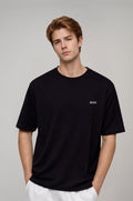 Men's Black Oversized T-Shirt with Fencing Back Print