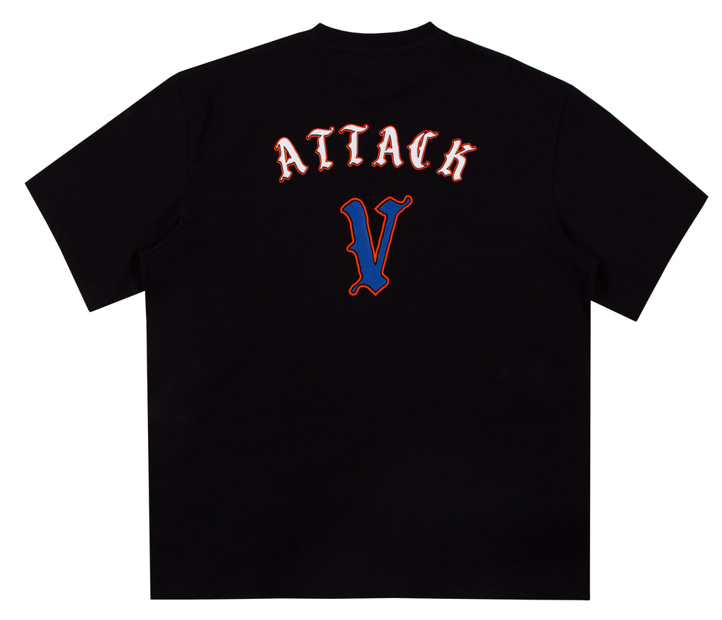 Men's Black Oversized T-Shirt with Fencing Back Print