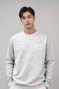 Men's Grey Melange Oversized Sweatshirt Fencing Theme