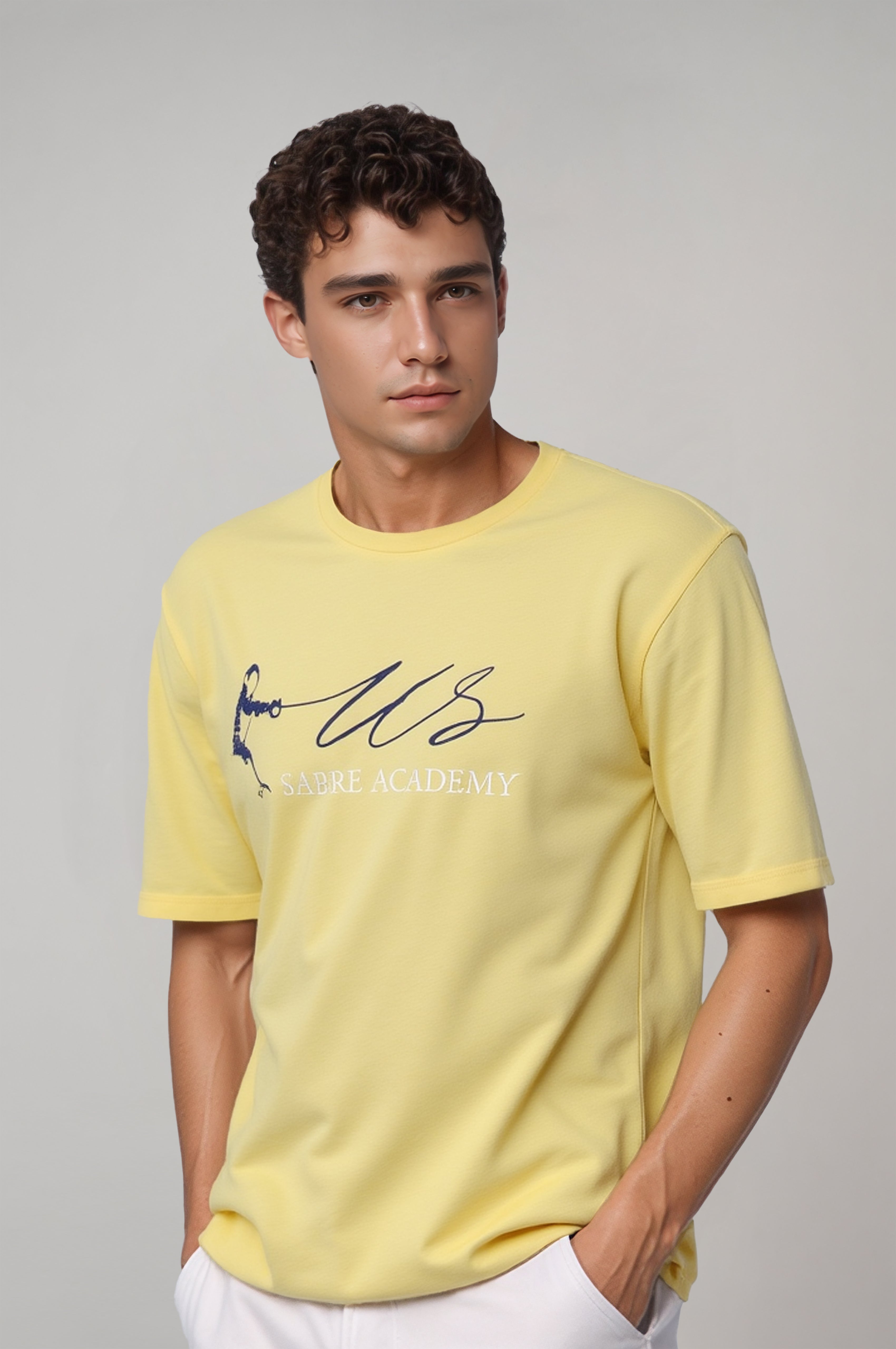 US Sabre Academy Yellow Embroidered T-Shirt